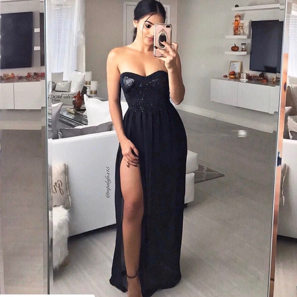 Black Sequins Gown
